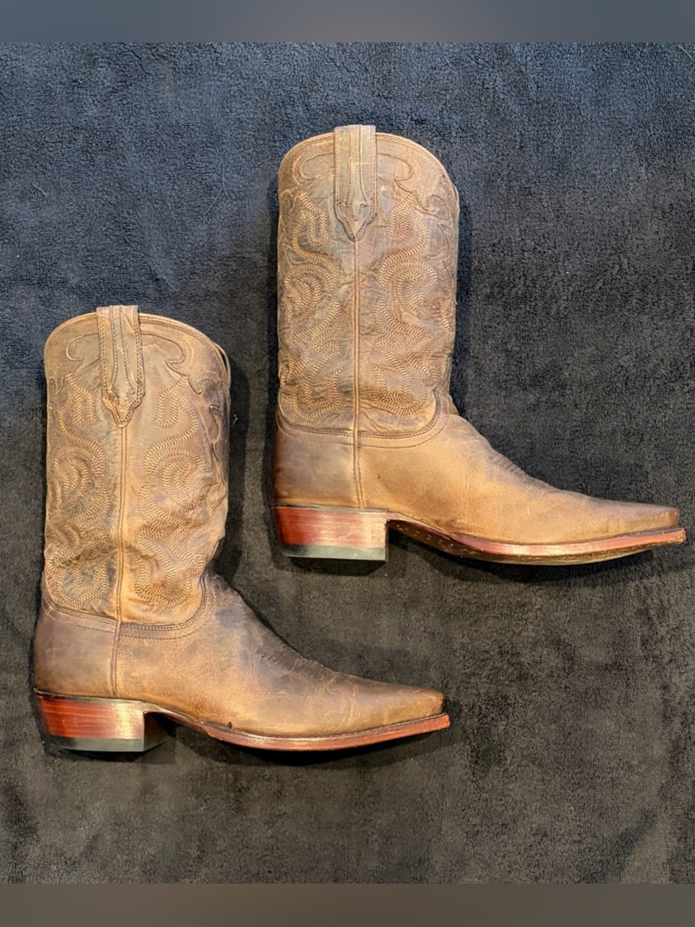 EUC Tecovas Garrett Cafe Snip Toe Handmade Cowboy Boots - Picture 4 of 8